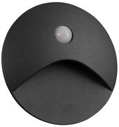 Kanlux 39125 - LED schodové svietidlo so senzorom EXIN 2,5W/230V 3000K IP65 antracitové, okrúhle