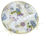 Bellatex Sedák EMA okrúhly hladký Záhrada lila, priemer 40 cm