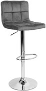 Barová stolička ARAKO zamatová, strieborná / grafitová