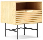 Nočný stolík Bassel 2521 45x40x50 prírodný/čierna