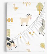 Goldea detská bavlnená napínacia plachta - život na farme 80 x 160 cm