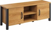TV skrinka Olin 41 147 cm s výklenkami - karamelový dub / čierny supermat