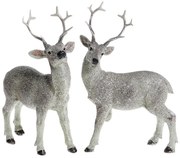 Set 2ks trblietavá béžová antik dekorácia Jeleň - 13*5*16 cm