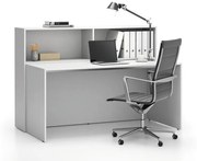 Kancelárska zostava single SEGMENT, 2 police, biela/biela