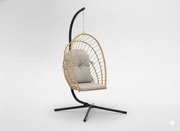 CH ERIS BROWN SKLADACIA ZÁVESNÁ STOLIČKA, VANKÚŠ – ŠEDÁ, RÁM – ČIERNY