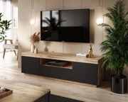 TV STOLÍK LUNGO DUB WOTAN ČIERNA 170 cm