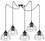 Závesné svietidlo Venice Spider, 5x číre sklenené tienidlo