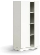 Skriňa QBUS, 3 police, so soklom, s madlom, 1636x800x420 mm, biela