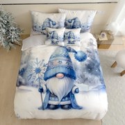 3 dielne 3D obliečky Vianočné Gnome modrý 200x140cm+90x70cm TiaHome