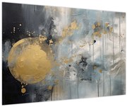 Obraz - Abstrakcia so zlatou guľou (90x60 cm)