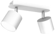 Bodové svietidlo Dixie, 2x biele kovové tienidlo, w/ch