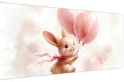 Obraz - Zajačik s balónikmi (120x50 cm)