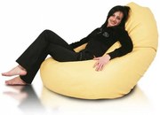 INTERMEDIC SK - Sedací vak Mega Sako z ekokože 135x85 cm | relaxačné a pôrodné kreslo, 335 l Farba: E03 - Oranžová svetlá (ekokoža)