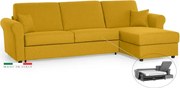 Rohová sedacia súpravana každodenné spanie SAVONA s rozkladom, žltá (penelope 08), 140