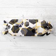 Biante Vankúš valec bonbon Sandra SA-568 Sivo-modrofialové mramorové hexagóny na bielom 15x40 cm