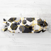 Biante Vankúš valec bonbon Sandra SA-568 Sivo-modrofialové mramorové hexagóny na bielom 15x40 cm