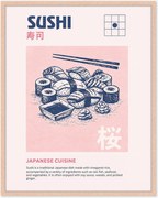 Ručne vyrobená nástenná dekorácia v ráme Sushi