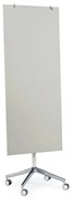 Mobilná sklenená magnetická tabuľa STELLA, 650x1575 mm, šedá
