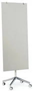Mobilná sklenená magnetická tabuľa STELLA, 650x1575 mm, šedá