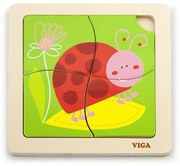 Viga drevené puzzle 4 dieliky - Beruška