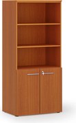 Kombinovaná kancelárska skriňa PRIMO WOOD, nízke dvere, 800 x 500 x 1781 mm, čerešňa