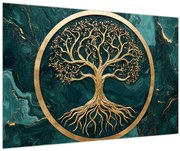 Obraz – Zlatý strom života v mramore (90x60 cm)