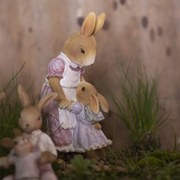 Dekorácie králičie mamičky v šatách s dievčatkom - 9 * 8 * 17 cm