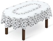 Žakárový obrus 250171 oválny 120X160 biely