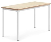 Stôl SONITUS, 1400x600x760 mm, linoleum - béžová, biela