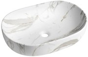 Sapho Sapho, CALEO keramické umývadlo na dosku 60x42cm, bianco carrara, CA590BC