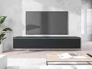 TV skrinka Dlana 180 MDF (čierna + čierna vlna) (s bielym LED osvetlením). Vlastná spoľahlivá doprava až k Vám domov. 1106211
