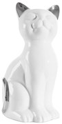 DEKORAČNÁ SOŠKA CAT 11X9X20 CM BIELA