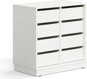 Úložná skrinka CASPER, 8 zásuviek, so soklom, biela
