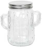 Sklenená skladovacia nádoba s viečkom a uchami S - 16 * 11 * 17 cm / 1L