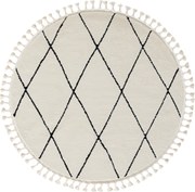 Kusový koberec Moroccan Fantasy weiß kruh, 140x140 (priemer) kruh, čiernobiela, obývacia izba, My Flair