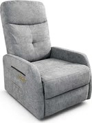 Rozkladacie kreslo s masážou a vyhrievaním, sivé