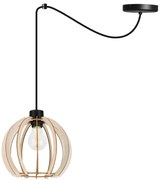 Závesné svietidlo Timber Spider 9, 1x drevené tienidlo