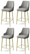 Súprava barových stoličiek Enox Grey and Gold, 4 ks, 4 ks