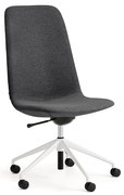 Stolička LANGLEY, stredný sedák, s kolieskami, biela/antracit