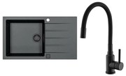 ALVEUS SETA23232 - Kuchynský drez CADIT+drezová batéria MINTAS 34cm granit/čierna