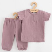 Kojenecká mušelínová súprava tričko a nohavice New Baby lavender, vel. 62 (3-6m)