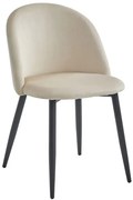 Jedálenská stolička BELLO zamatová béžová (čierne nohy)