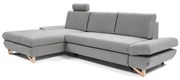 Rozkladacia rohová čalúnená sedacia súprava AVESTA, ľavé prevedenie, sivá, s úložným priestorom v tvare L