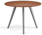 Konferenčný stôl PRIMO ZEN, priemer 100 cm, sivostrieborná podnož, čerešňa