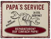 Nástenná kovová ceduľa Papa's Service - 33 * 25 cm