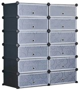 Botníkový organizér z plastu, rôzne farby- čierny