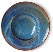 Rustikálne modrý keramický tanier na cestoviny Pasta Chef - Ø 28,5 * 6cm