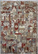 Diamond Carpets India, Ručne viazaný kusový koberec Diamond DC-PATCH RED MULTI, 305x425, viacfarebná, chodba / predsieň