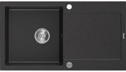 Mexen Leo - drez granitový 90x50cm, 1-komorový, čierna-strieborná, 6501901010-73