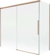 Mexen Rox, 2-krídlová posuvná vaňová zástena 170 + 70 x 150 cm, 8mm číre sklo, medený matný profil, 8C9-170-070-65-00